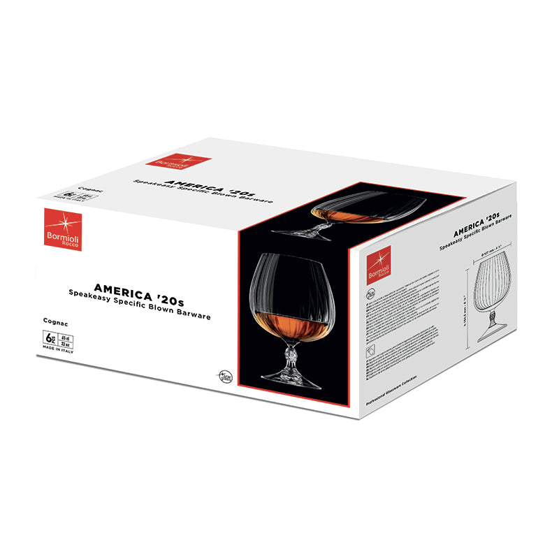 Set 6 Calici Cognac Americas 20s - Bicchieri Per Whisky, Rum E Distillati Con Stelo Diamantato - Foto 14