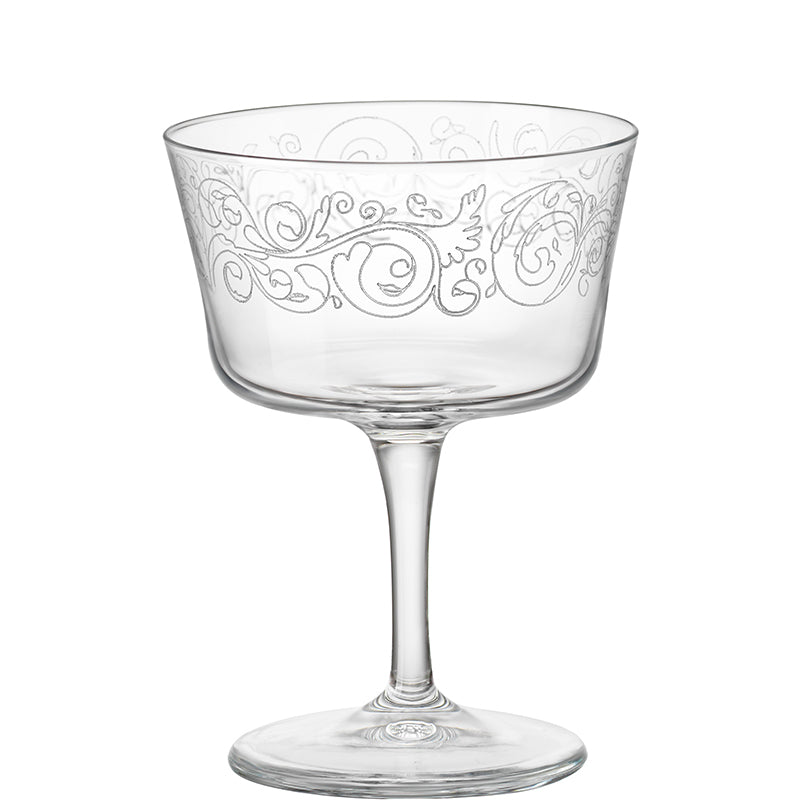 Bartender Novecento Liberty Calice Fizz 22 cl Set 6 Pz In Vetro Decorato