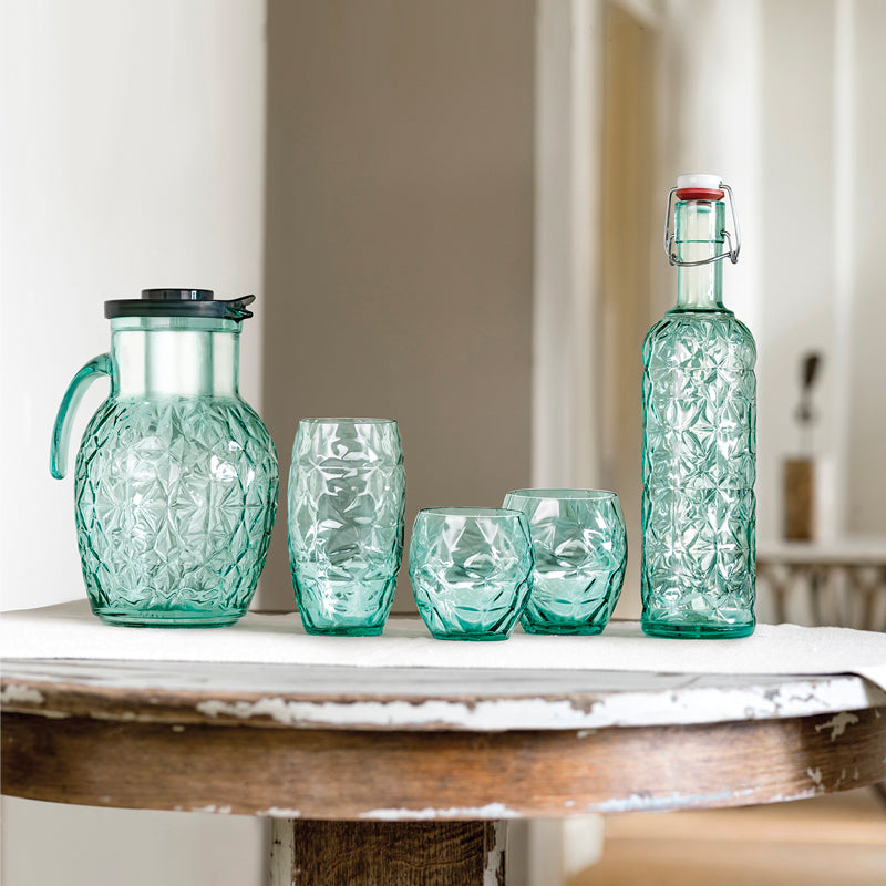 Oriente Cool Green Water Glass 40 cl Set of 6 in Colored Glass