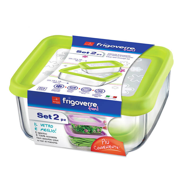 Frigoverre Fun Set 2 Pz Contenitore Per Alimenti Verde
