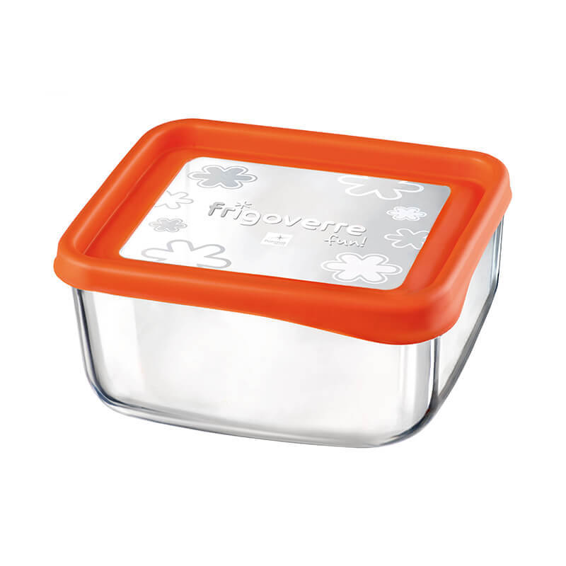 Frigoverre Fun 19x19 cm Contenitore Per Alimenti Quadra Arancione