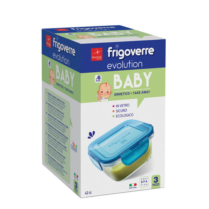 Frigoverre Evolution Set Baby 3 pz 12x12 cm Azzurro