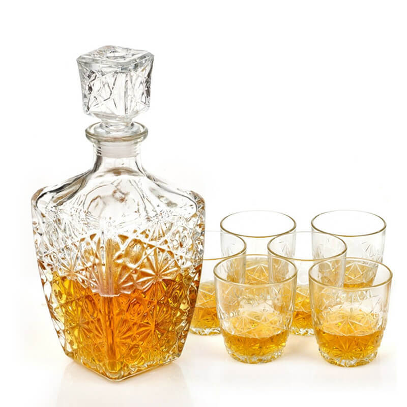 Dedalo Set Whisky 7 Pezzi In Vetro Trasparente Intagliato