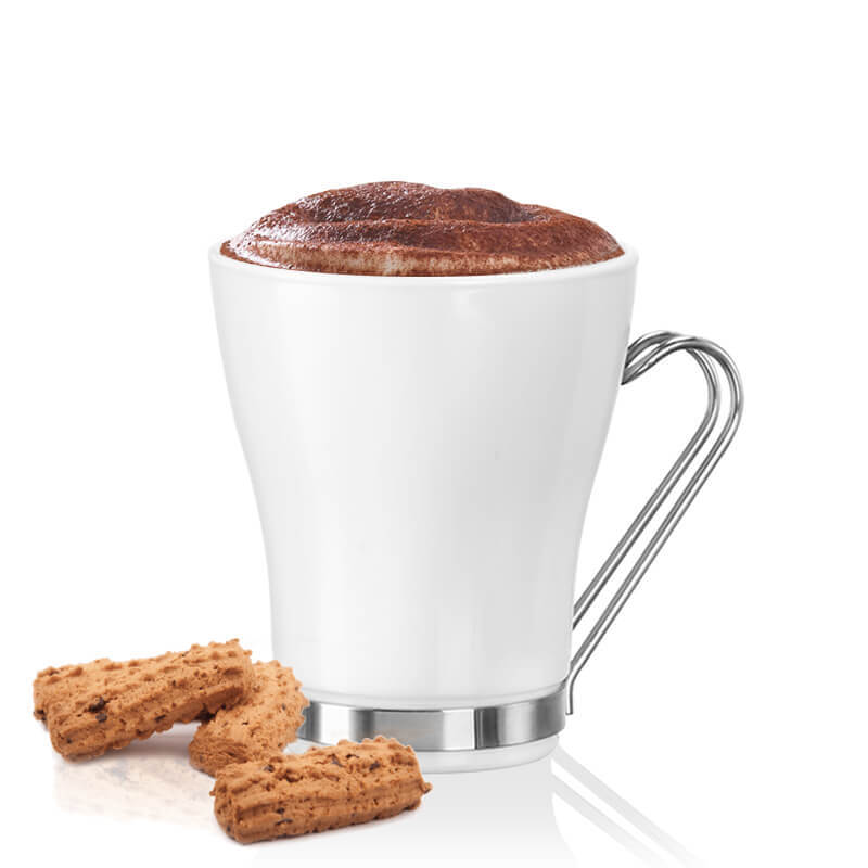 Aromateca White Oslo Tazza Cappuccino 23,5 cl Set 4 Pz In Vetro Opale Bianco