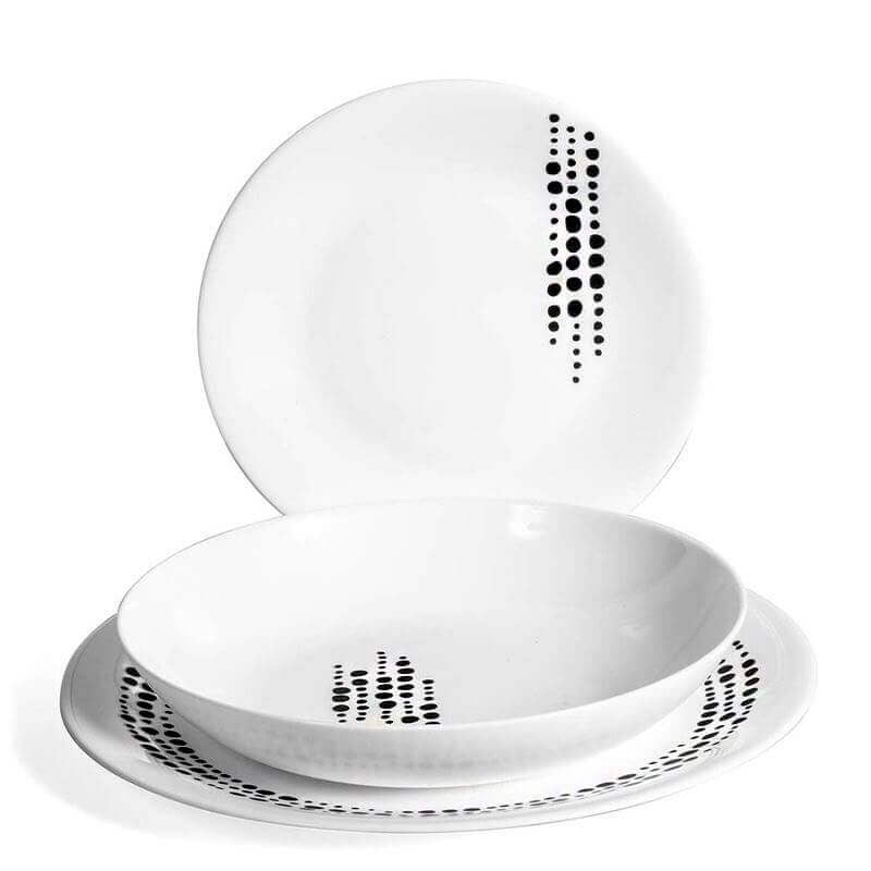 Chiaroscuro Sfere Set Piatti Tavola 18 Pz Opal Glass