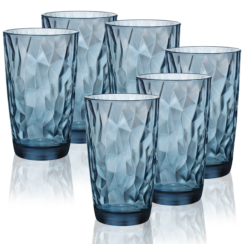 Diamond Ocean Blue Bicchiere Cooler 47 cl Set 6 Pz In Vetro Colorato Blu