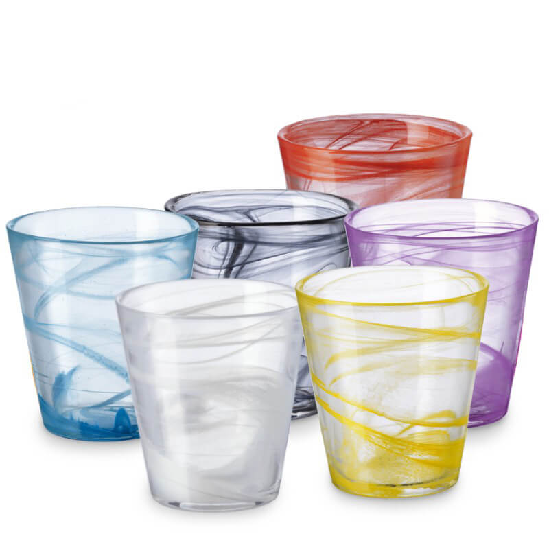 Capri Multicolor Bicchiere 37 cl Set 6 Pz Vetro Colorato