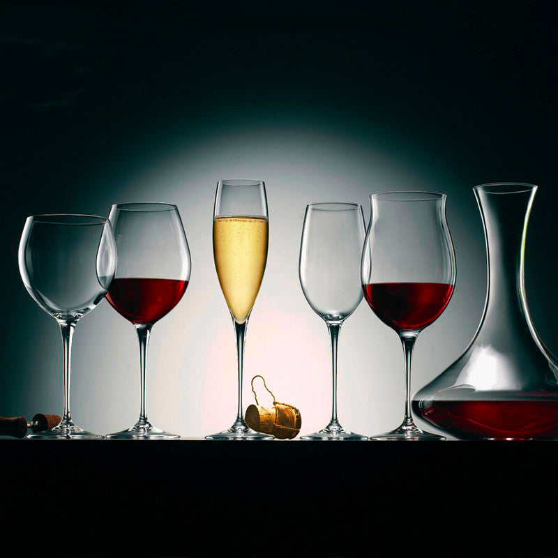 Abbott Collection Calice Da Vino Svasato In Vetro Rosso 350 Ml - Stelo Decorato, Elegante